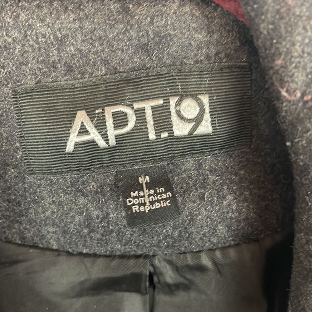 Apt. 9 Gray Button Up Peacoat Size Medium - image 3